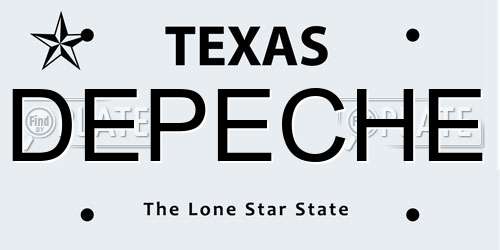 DEPECHE Texas License Plate