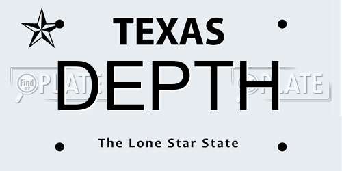 DEPTH Texas License Plate