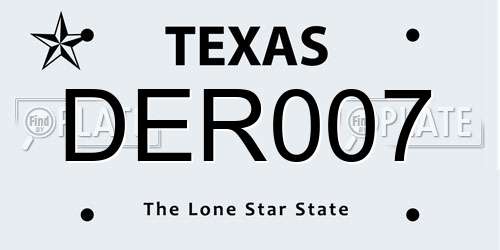 DER007 Texas License Plate