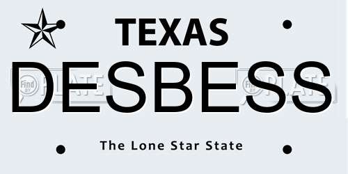 DESBESS Texas License Plate