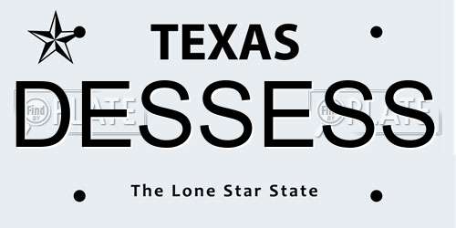 DESSESS Texas License Plate