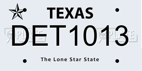 DET1013 Texas License Plate