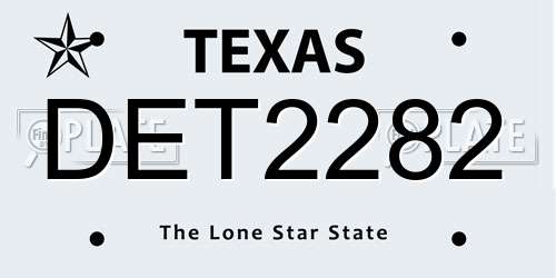 DET2282 Texas License Plate