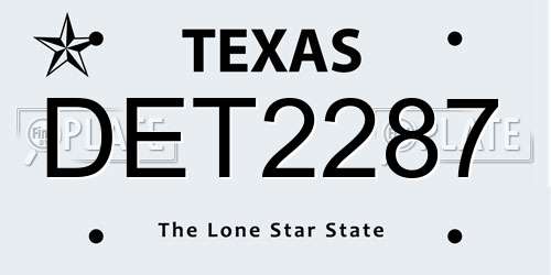 DET2287 Texas License Plate