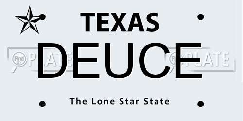 DEUCE Texas License Plate