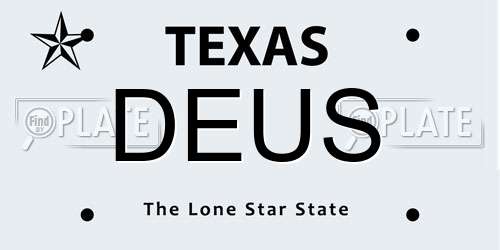 DEUS Texas License Plate