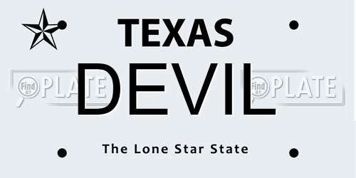 DEVIL Texas License Plate