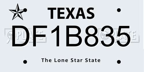 DF1B835 Texas License Plate