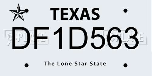 DF1D563 Texas License Plate