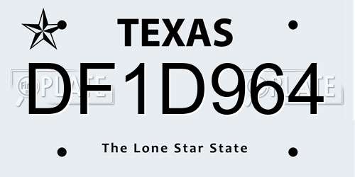 DF1D964 Texas License Plate