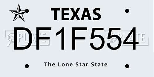 DF1F554 Texas License Plate