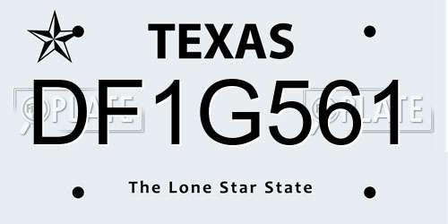 DF1G561 Texas License Plate
