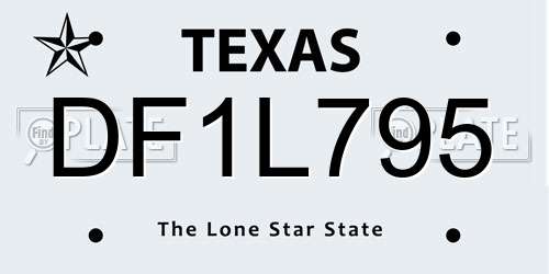 DF1L795 Texas License Plate