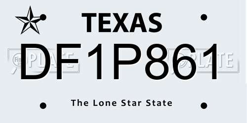 DF1P861 Texas License Plate