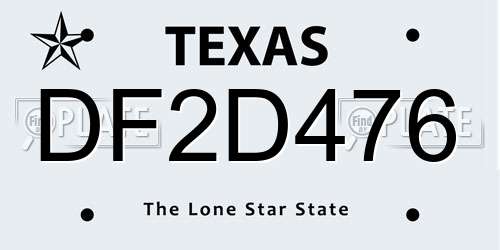 DF2D476 Texas License Plate