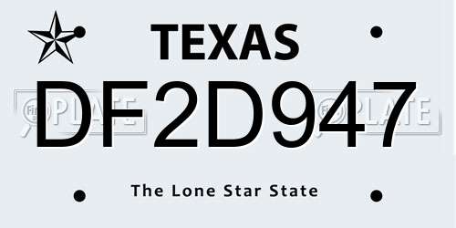 DF2D947 Texas License Plate