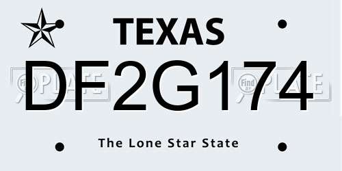 DF2G174 Texas License Plate
