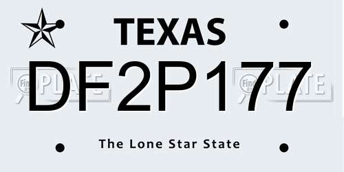 DF2P177 Texas License Plate