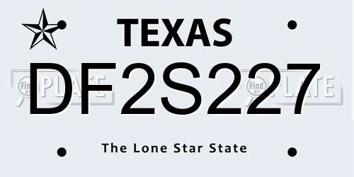 DF2S227 Texas License Plate