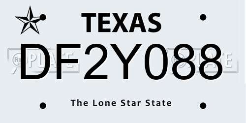 DF2Y088 Texas License Plate