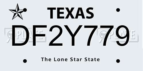DF2Y779 Texas License Plate