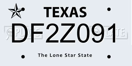 DF2Z091 Texas License Plate