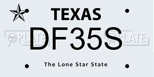 DF35S Texas License Plate