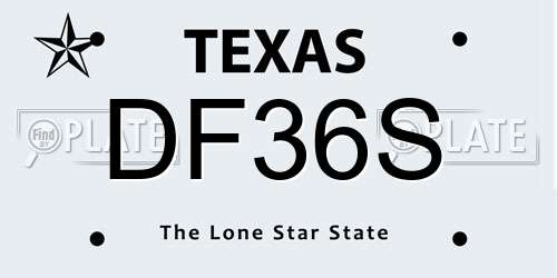 DF36S Texas License Plate