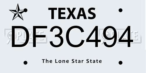 DF3C494 Texas License Plate