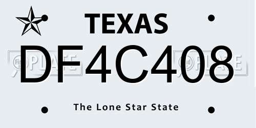 DF4C408 Texas License Plate
