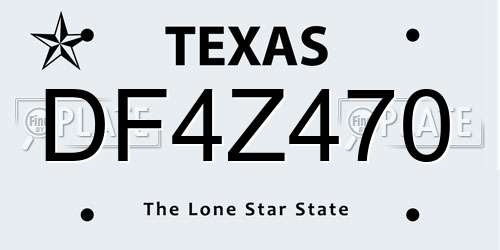 DF4Z470 Texas License Plate