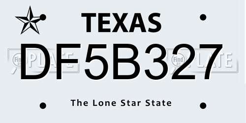 DF5B327 Texas License Plate