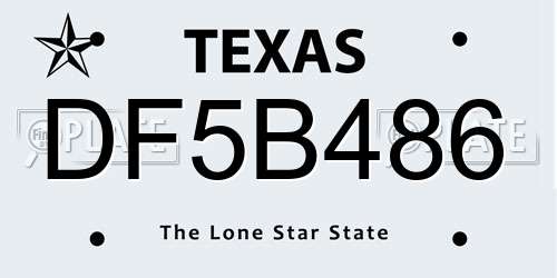 DF5B486 Texas License Plate