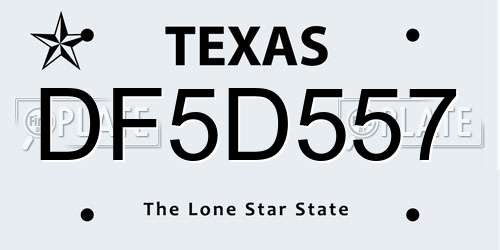 DF5D557 Texas License Plate