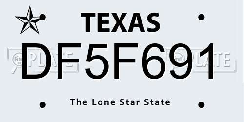 DF5F691 Texas License Plate