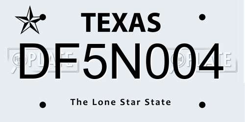 DF5N004 Texas License Plate