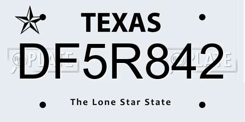 DF5R842 Texas License Plate