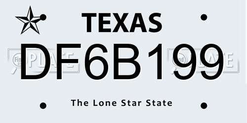 DF6B199 Texas License Plate