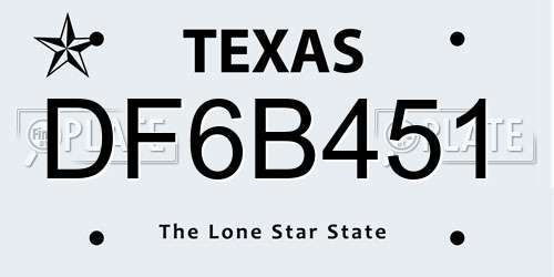 DF6B451 Texas License Plate