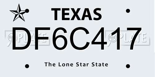 DF6C417 Texas License Plate