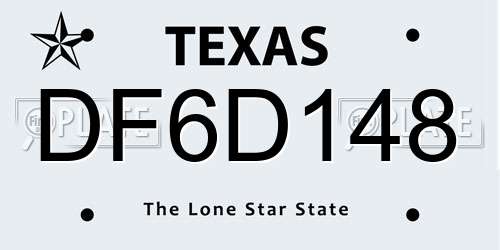 DF6D148 Texas License Plate
