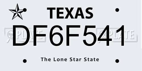 DF6F541 Texas License Plate