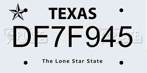 DF7F945 Texas License Plate
