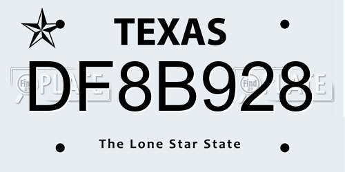 DF8B928 Texas License Plate