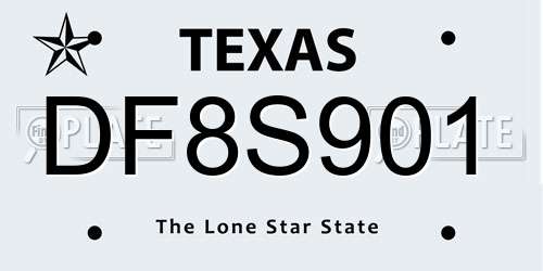 DF8S901 Texas License Plate