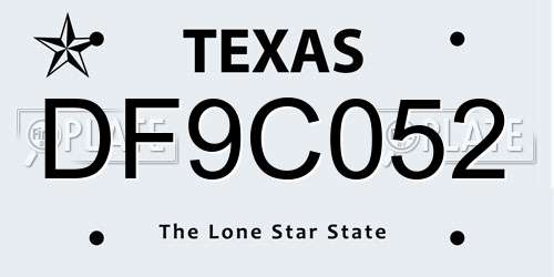 DF9C052 Texas License Plate