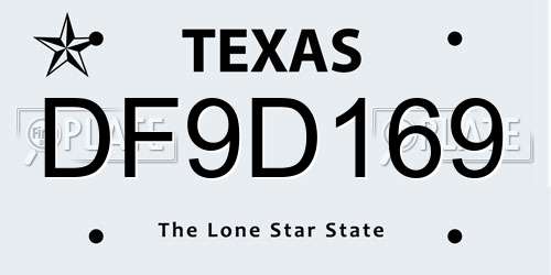 DF9D169 Texas License Plate