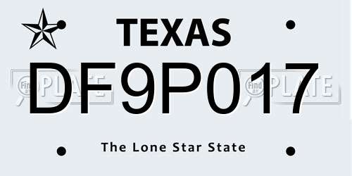 DF9P017 Texas License Plate