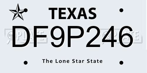 DF9P246 Texas License Plate