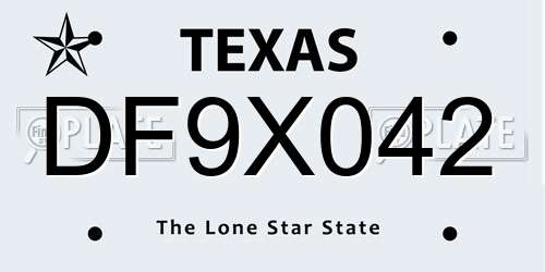 DF9X042 Texas License Plate